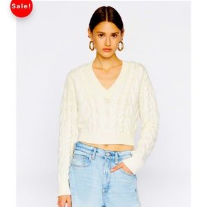 NWOT Frame Wool Cropped Cable knit Sweater